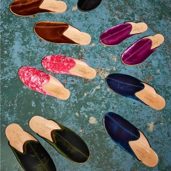 Sabah Palazzo Green Velvet Baba Slippers EU 44 US Men’s 10 US Women’s 11.5 - Picture 5 of 16